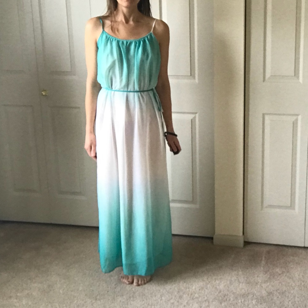 Maxi dress, boutique, turquoise hombre size S